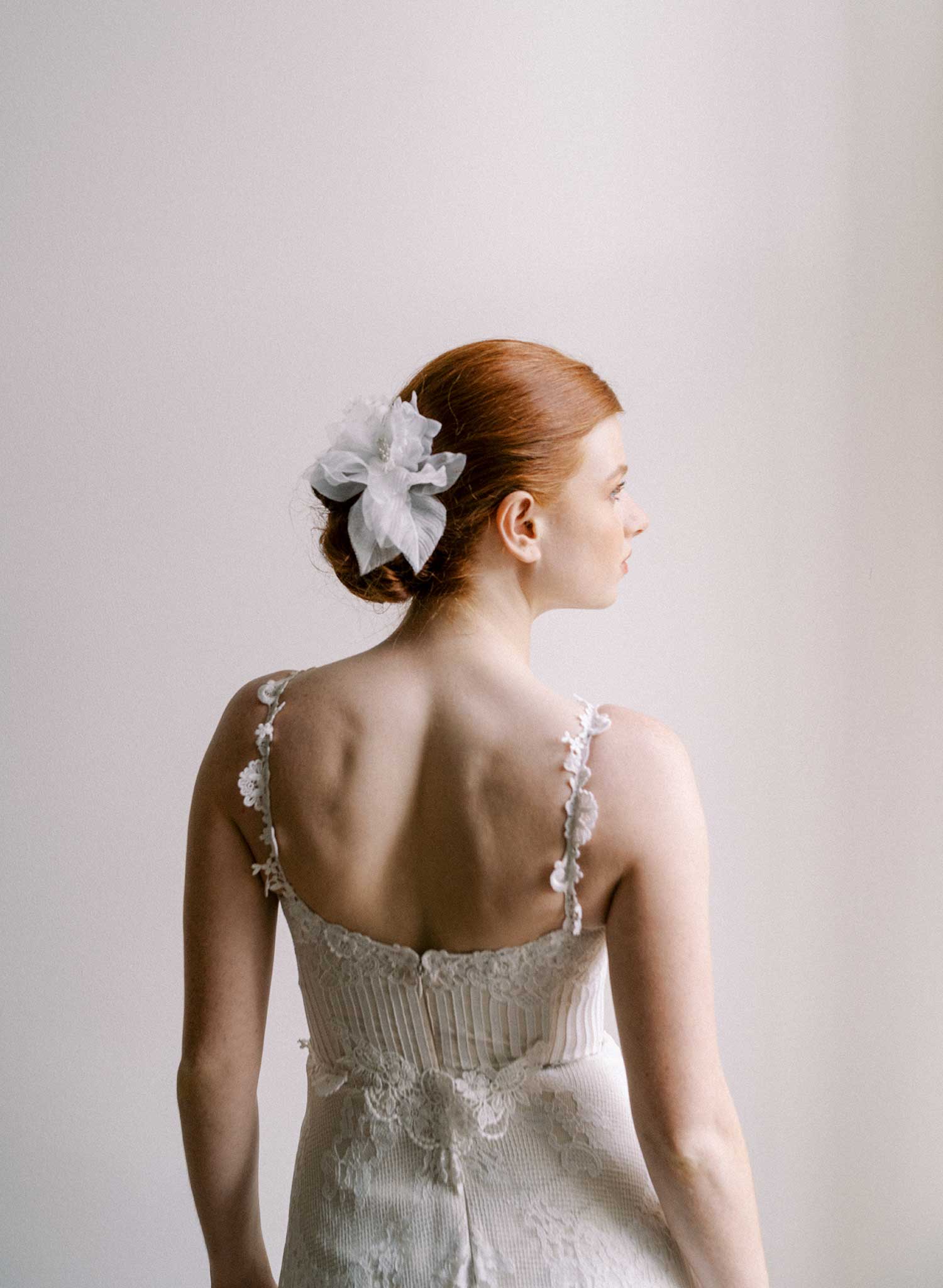 Silk organza iris bridal hair comb - Style #2670