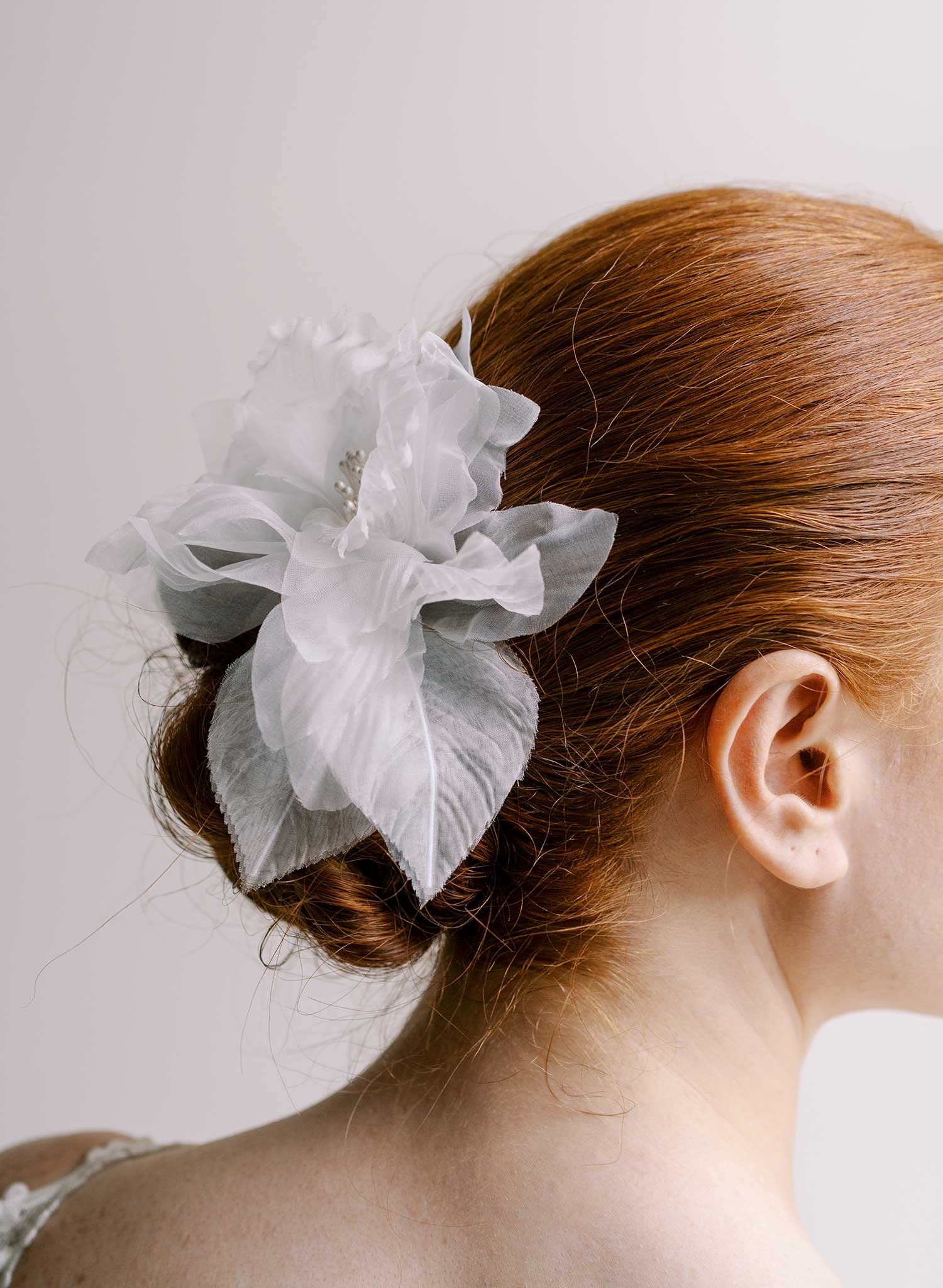 Silk organza iris bridal hair comb - Style #2670