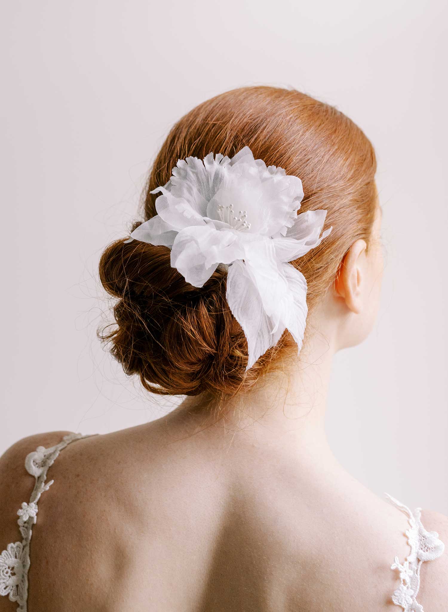 Silk organza iris bridal hair comb - Style #2670