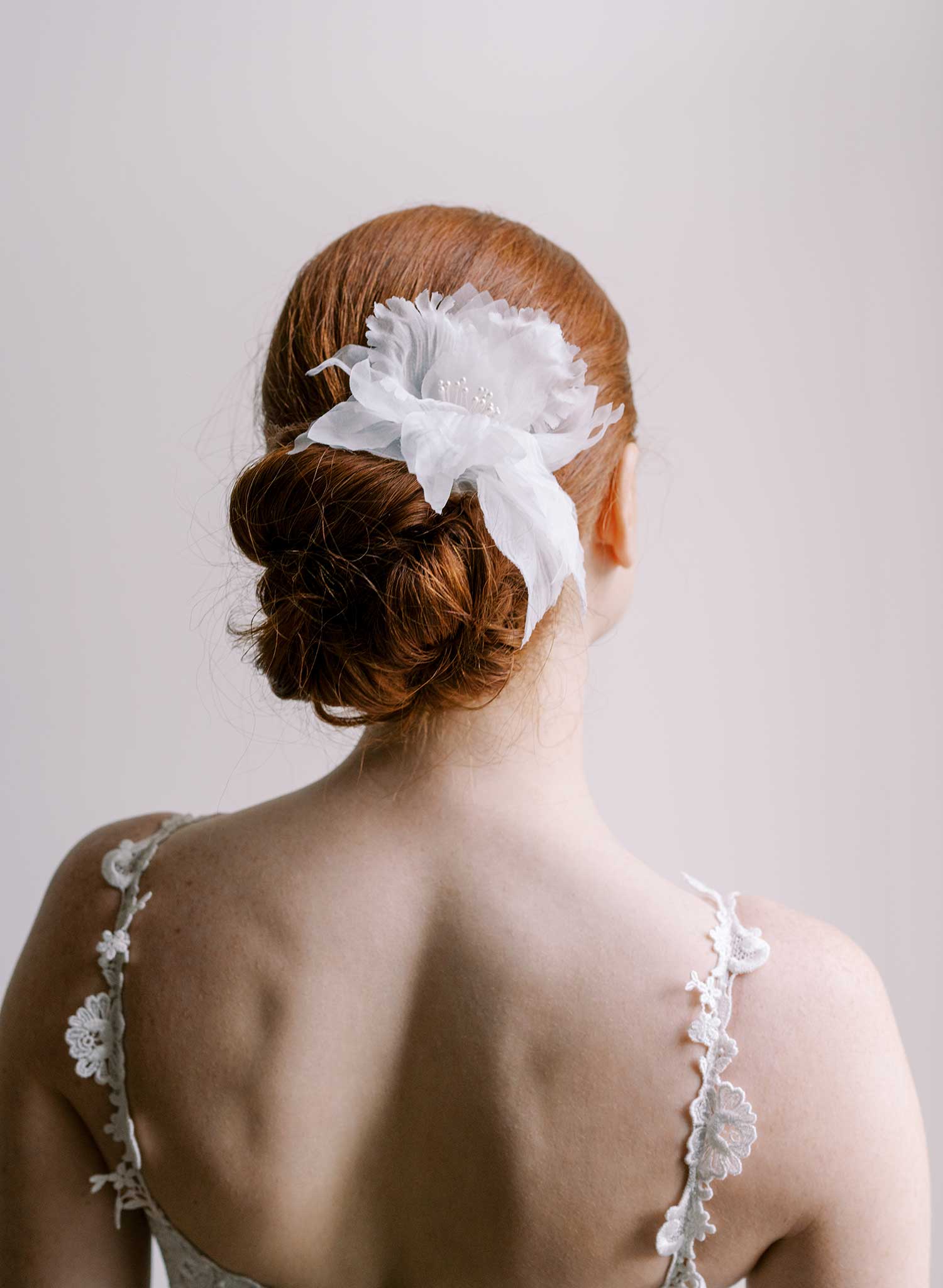 Silk organza iris bridal hair comb - Style #2670