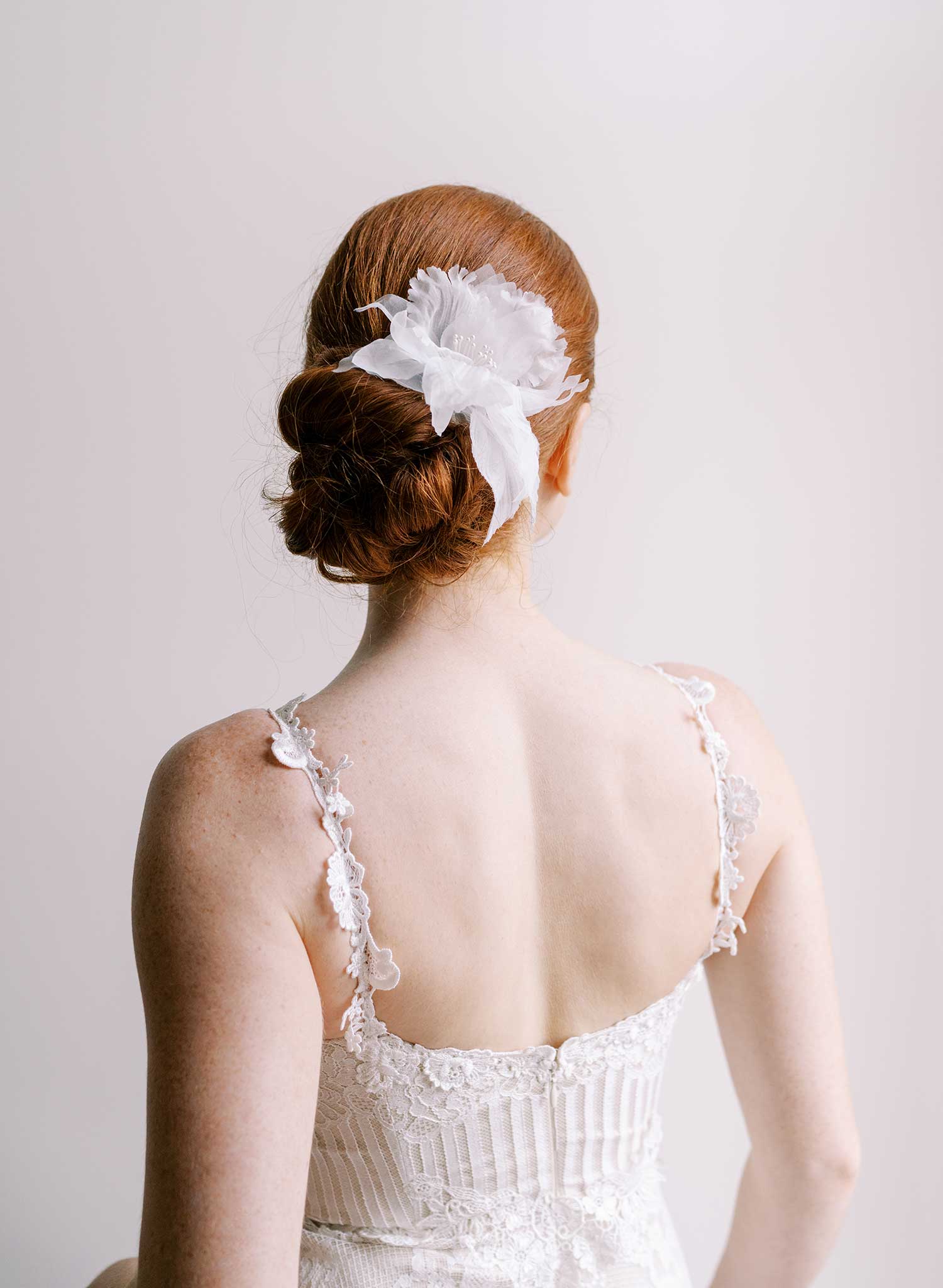 Silk organza iris bridal hair comb - Style #2670