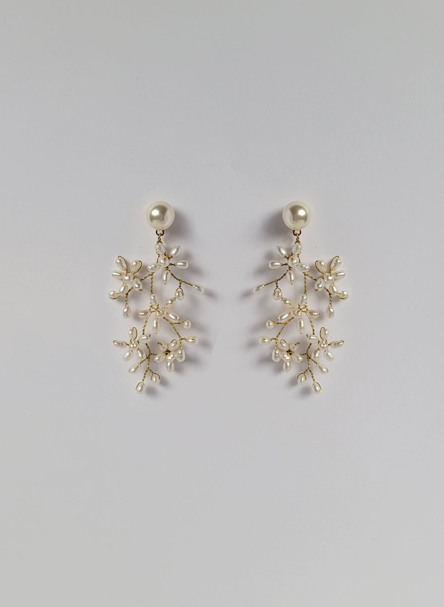Baby's breath freshwater pearl earrings - Style #2673