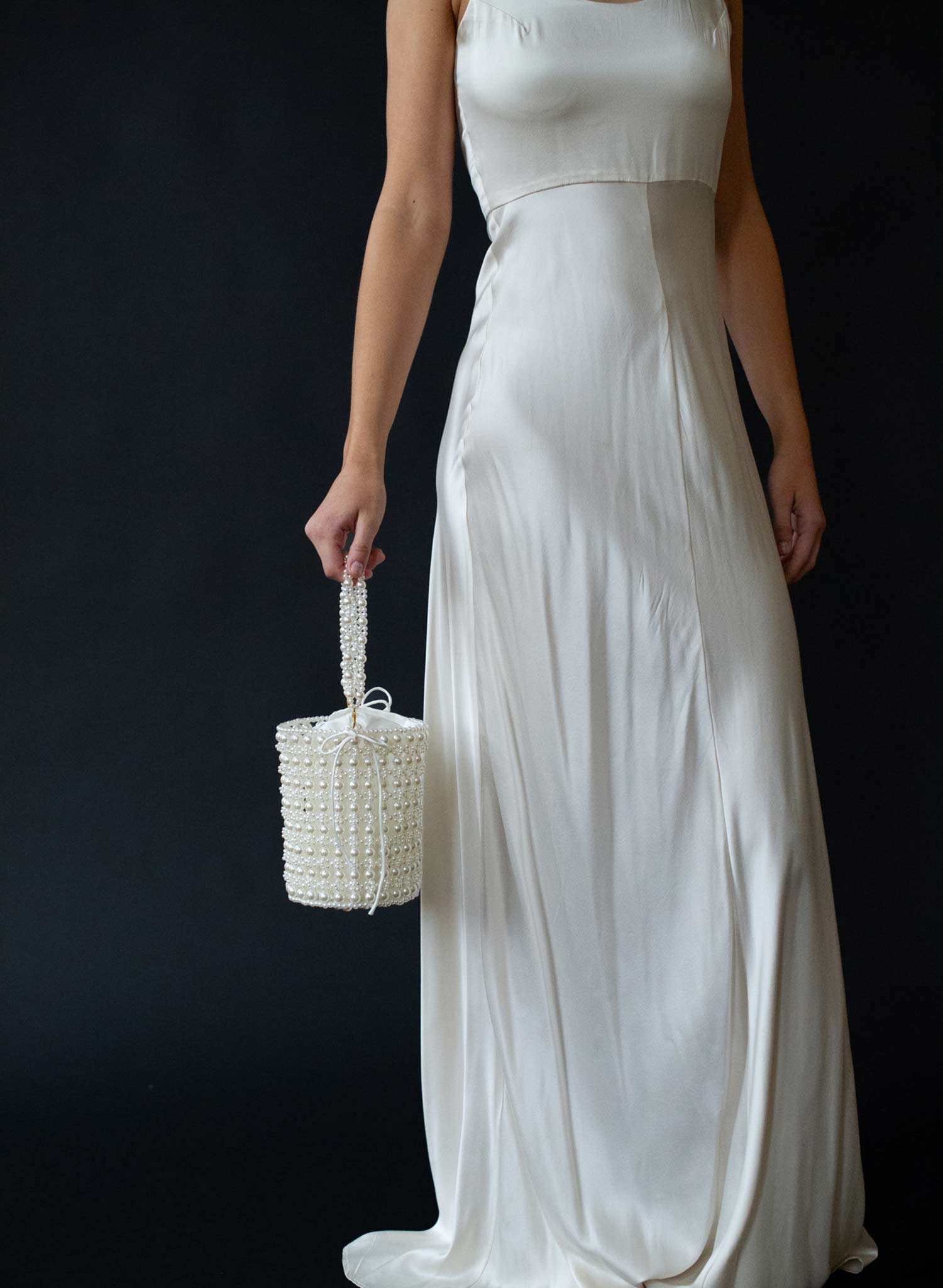 Hand embroidered pearl bridal purse - Style #2679