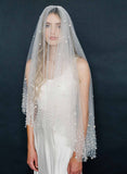 pearl bridal veil, blusher veil, weddings, tulle, twigs & honey