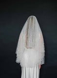 pearl bridal veil, blusher veil, weddings, tulle, twigs & honey