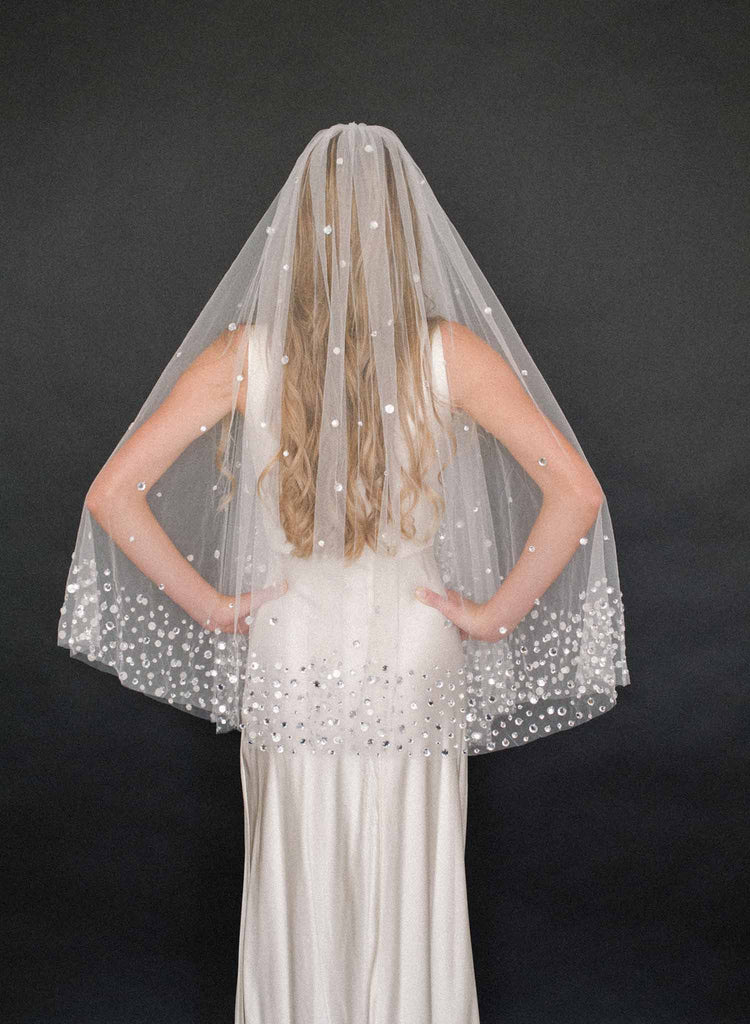 bridal art deco inspired veil, twigs & honey, wedding veil, accessory