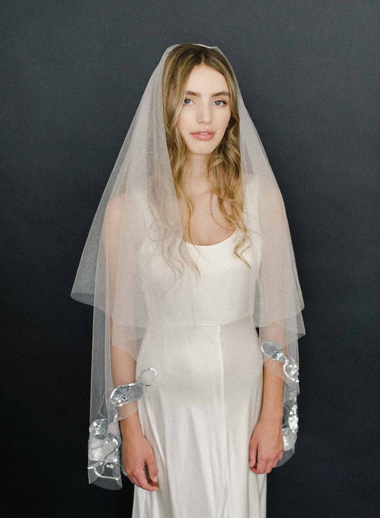 bridal shimmery lightweight veil, weddings, twigs & honey