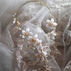 bridal flower and crystal necklace, wedding jewelry, twigs & honey