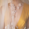 bridal flower and crystal necklace, wedding jewelry, twigs & honey