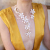 bridal flower and crystal necklace, wedding jewelry, twigs & honey