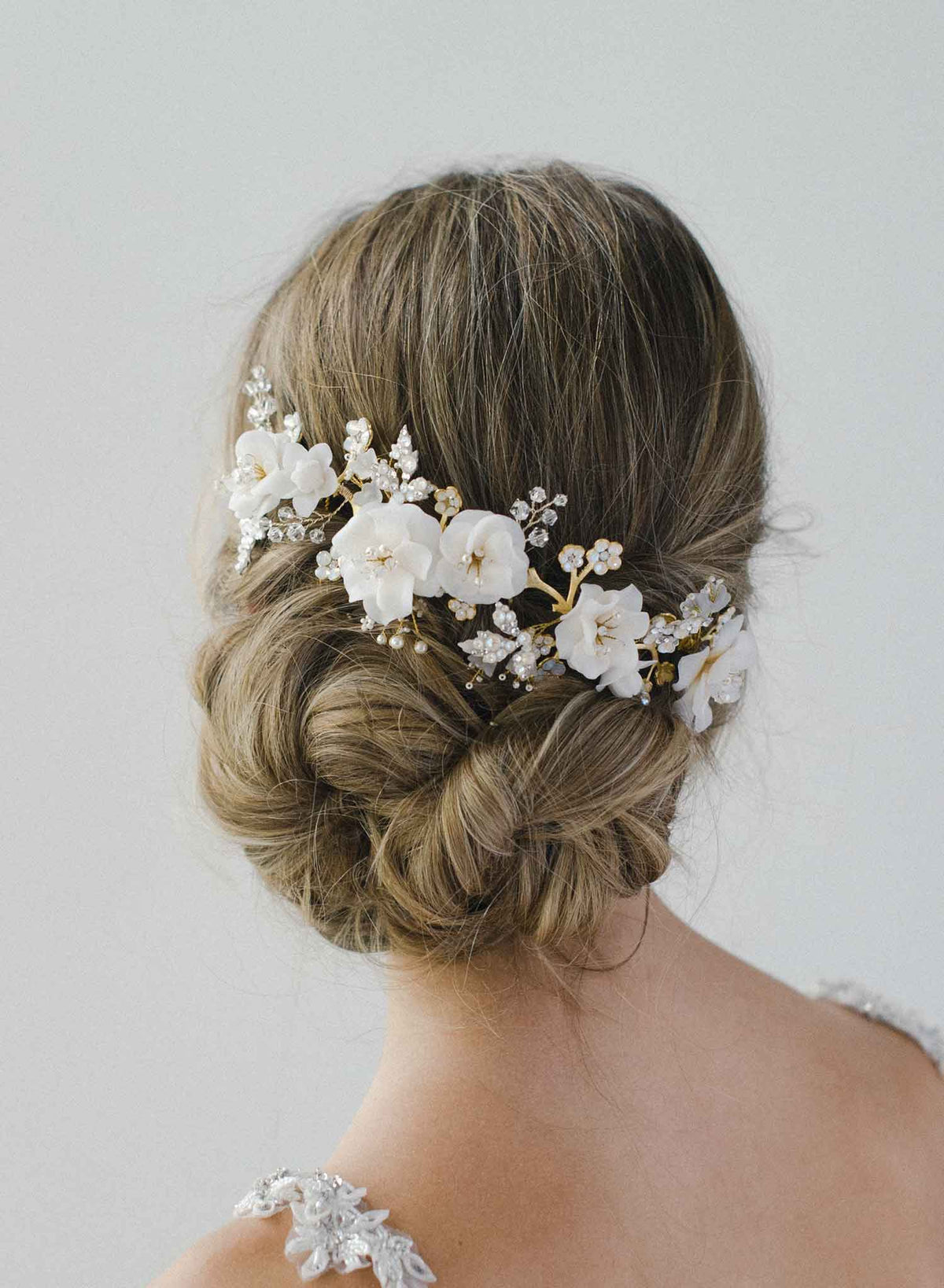 Crystal and Opal Flower Headpiece or Belt Opal and pearl wedding belt -  main image 2