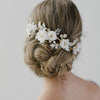 bridal white floral and opal crystal headpiece, twigs & honey