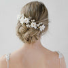 bridal white floral and opal crystal headpiece, twigs & honey