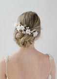 bridal white floral and opal crystal headpiece, twigs & honey