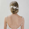 bridal white floral and opal crystal headpiece, twigs & honey