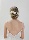 bridal white floral and opal crystal headpiece, twigs & honey