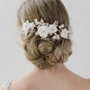 bridal white floral and opal crystal headpiece, twigs & honey