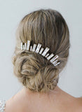 bridal crystal modern skyline comb, Austrian baguette, twigs & honey