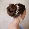 bridal crystal modern skyline comb, Austrian baguette, twigs & honey