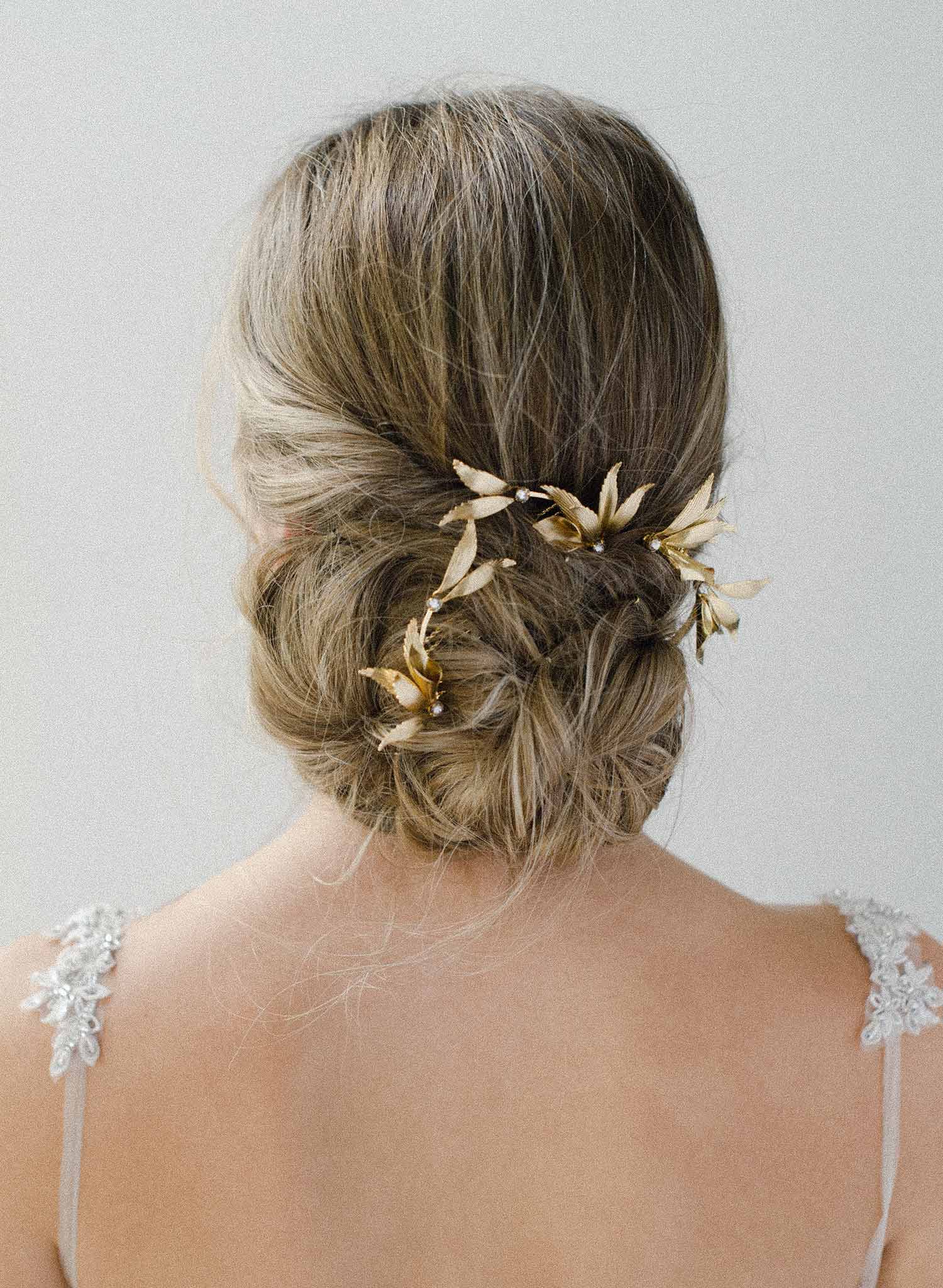 grecian inspired gold wing hairpin and comb set of 3, twigs & honey