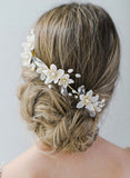 Pearlescent florals and crystal headpiece - Style #2026