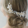 bridal pearl headpiece, crystals, twigs & honey