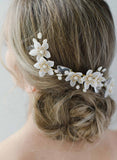 bridal pearl headpiece, crystals, twigs & honey