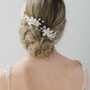 bridal pearl headpiece, crystals, twigs & honey
