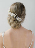 bridal pearl headpiece, crystals, twigs & honey