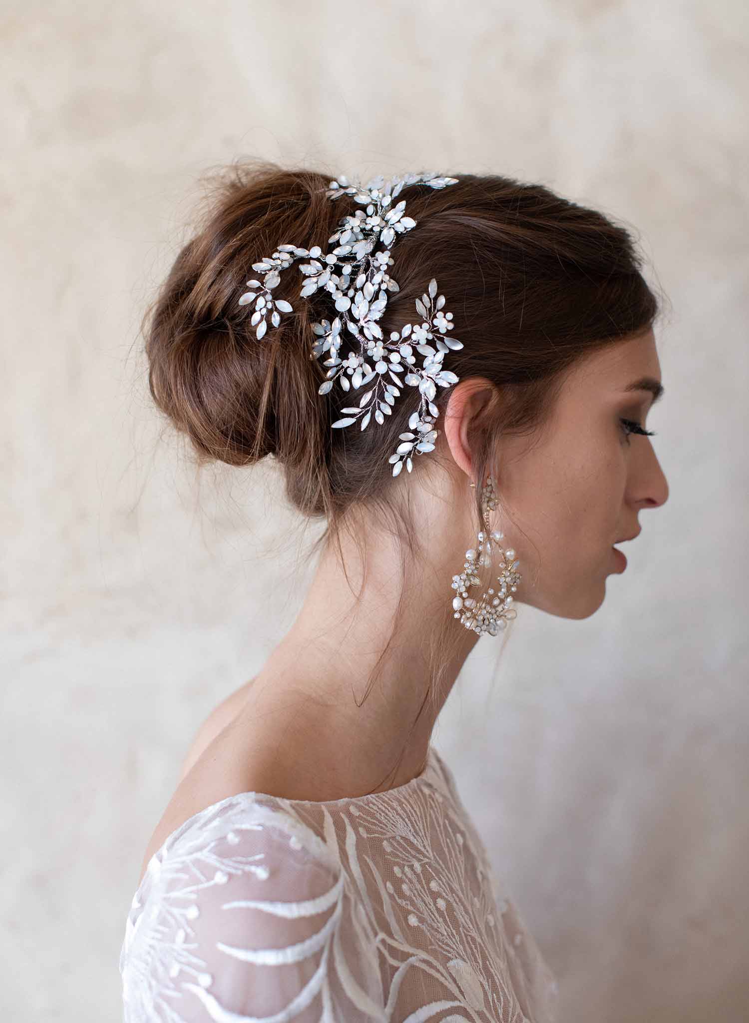 bridal headpiece, hair clip, wedding accessory, twigs and honey