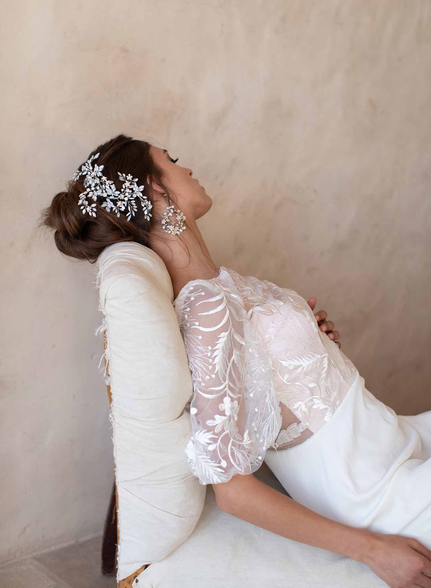 bridal headpiece, hair clip, wedding accessory, twigs and honey