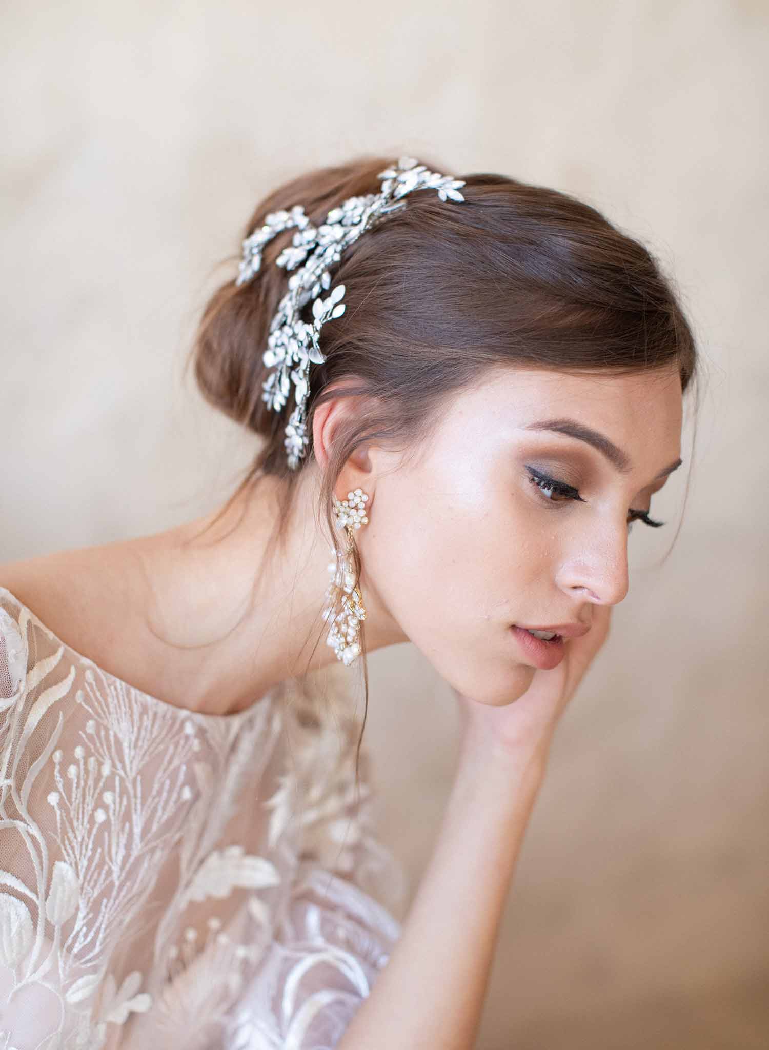 bridal headpiece, hair clip, wedding accessory, twigs and honey