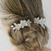 pearlescent florals crystal hair comb set, bridal headpiece, twigs and honey