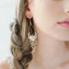 pearl chandelier earrings, gold, handmade, jewelry, twigs and honey