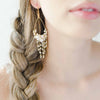 pearl chandelier earrings, gold, handmade, jewelry, twigs and honey