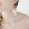 pearl chandelier earrings, gold, handmade, jewelry, twigs and honey