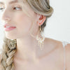 pearl chandelier earrings, gold, handmade, jewelry, twigs and honey