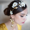 bridal crystal flower headpiece by twigs and honey, wedding hair accessory