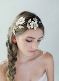 bridal crystal flower headpiece by twigs and honey, wedding hair accessory