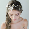 bridal crystal flower headpiece by twigs and honey, wedding hair accessory