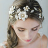 Regal enamel flower and crystal headpiece - Style #2036