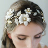 bridal crystal flower headpiece by twigs and honey, wedding hair accessory