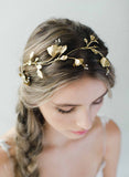 bridal floral modern headpiece, headband, weddings, twigs & honey