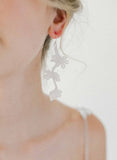 bridal milk glass earrings, leafy, twigs and honey, jewelry