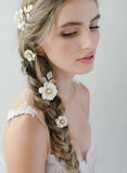 bridal hair flower set of combs and pins, twigs & honey