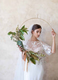 pearl bridal train veil, twigs & honey, wedding veil