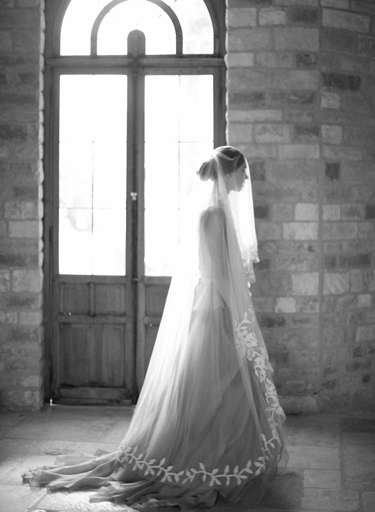 bridal pearl beaded veil with blusher, wedding veil, twigs & honey
