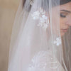 embroidered floral bridal veil, twigs and honey, embellished blusher