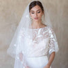 embroidered floral bridal veil, twigs and honey, embellished blusher