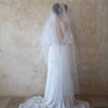 embroidered floral bridal veil, twigs and honey, embellished blusher